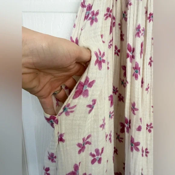 Free People Free People Azure Floral Midi Dress | Size Medium - Picture 5 of 10